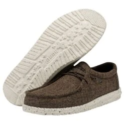 Wally Linen - Dark Brown -Heydude Store 112471628 WALLY ECO LINEN DARK BROWN LEFT 3