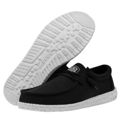 Wally Slub Canvas - Black -Heydude Store 40009 001 WALLYSLUBCANVAS BLACK PAIRBOTTOM