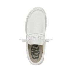 Wally Slub Canvas - White 13 Wally Slub Canvas - White -Heydude Store 40009 100 WALLYSLUBCANVAS WHITE LEFTTOP