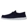 Wally Slub Canvas - Navy -Heydude Store 40009 410 WALLY SLUB CANVAS NAVY LEFT SIDE