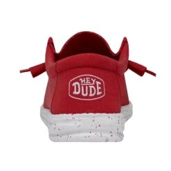 Wally Slub Canvas - Red -Heydude Store 40009 610 WALLYSLUBCANVAS RED LEFTBACK