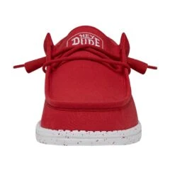 Wally Slub Canvas - Red -Heydude Store 40009 610 WALLYSLUBCANVAS RED LEFTFRONT