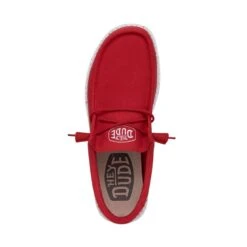 Wally Slub Canvas - Red -Heydude Store 40009 610 WALLYSLUBCANVAS RED LEFTTOP
