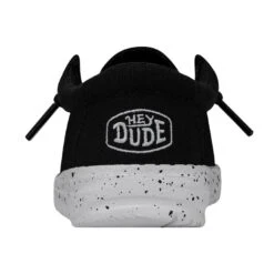 Wally Toddler Slub Canvas - Black -Heydude Store 40029 001 WALLYTODDLERSLUBCANVAS BLACK LEFTBACK