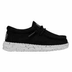 Heydude Hey Dude Wally Toddler Slub Canvas Black -Heydude Store 40029 001 WALLYTODDLERSLUBCANVAS BLACK RIGHTSIDE