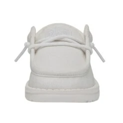 Wally Toddler Slub Canvas - White 11 Wally Toddler Slub Canvas - White -Heydude Store 40029 100 WALLYTODDLERSLUBCANVAS WHITE LEFTFRONT