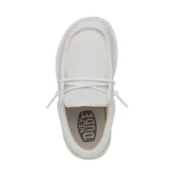 Wally Toddler Slub Canvas - White 13 Wally Toddler Slub Canvas - White -Heydude Store 40029 100 WALLYTODDLERSLUBCANVAS WHITE LEFTTOP