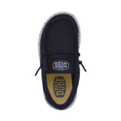 Wally Toddler Slub Canvas - Navy -Heydude Store 40029 410 WALLYTODDLERSLUBCANVAS NAVY LEFTTOP