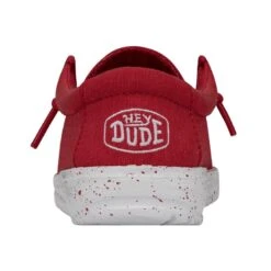 Wally Toddler Slub Canvas - Red 12 Wally Toddler Slub Canvas - Red -Heydude Store 40029 610 WALLYTODDLERSLUBCANVAS RED LEFTBACK