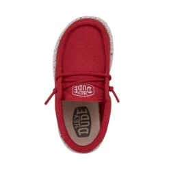Wally Toddler Slub Canvas - Red 13 Wally Toddler Slub Canvas - Red -Heydude Store 40029 610 WALLYTODDLERSLUBCANVAS RED LEFTTOP