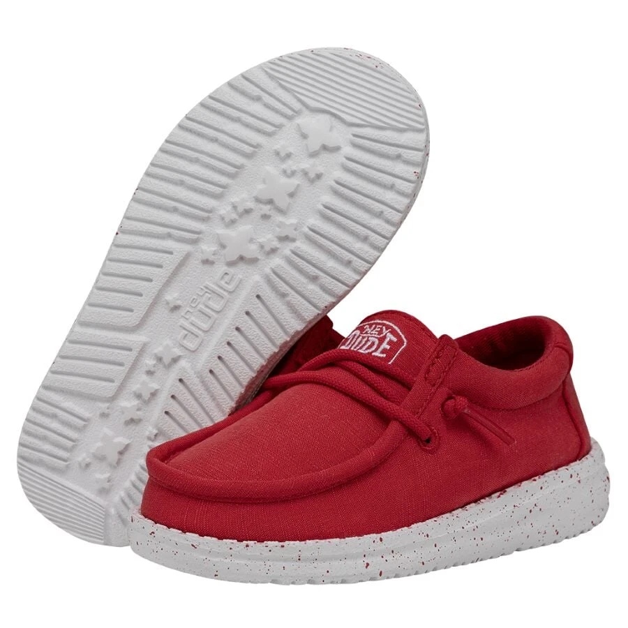 Wally Toddler Slub Canvas - Red 5 Wally Toddler Slub Canvas - Red - Image 3