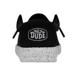 Wally Youth Slub Canvas - Black -Heydude Store 40044 001 WALLYYOUTHSLUBCANVAS BLACK LEFTBACK