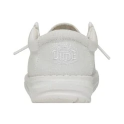 Wally Youth Slub Canvas - White -Heydude Store 40044 100 WALLYYOUTHSLUBCANVAS WHITE LEFTBACK