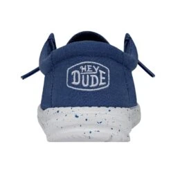 Wally Youth Slub Canvas - True Blue -Heydude Store 40044 428 WALLYYOUTHSLUBCANVAS TRUEBLUE LEFTBACK