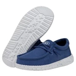 Wally Youth Slub Canvas - True Blue -Heydude Store 40044 428 WALLYYOUTHSLUBCANVAS TRUEBLUE PAIRBOTTOM