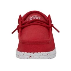 Wally Youth Slub Canvas - Red 11 Wally Youth Slub Canvas - Red -Heydude Store 40044 610 WALLYYOUTHSLUBCANVAS RED LEFTFRONT