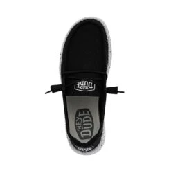 Wendy Slub Canvas - Black -Heydude Store 40063 001 WENDY SLUB CANVAS BLACK LEFT 6