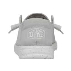 Wendy Slub Canvas - Light Grey 12 Wendy Slub Canvas - Light Grey -Heydude Store 40063 007 WENDYSLUBCANVAS LIGHTGREY LEFTBACK