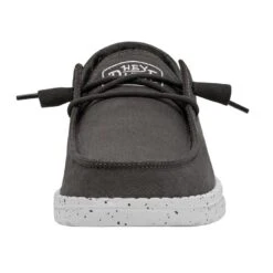 Wendy Slub Canvas - Dark Grey -Heydude Store 40063 029 WENDY SLUB CANVAS DARK GREY LEFT 4
