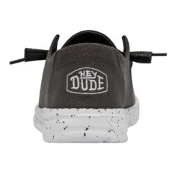 Wendy Slub Canvas - Dark Grey -Heydude Store 40063 029 WENDY SLUB CANVAS DARK GREY LEFT 5