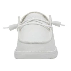 Wendy Slub Canvas - White -Heydude Store 40063 100 WENDY SLUB CANVAS WHITE LEFT 4