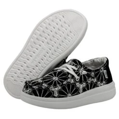 Wendy Youth Rise Eyelet - Black -Heydude Store 40108 001 WENDY YOUTH RISE EYELET BLACK LEFT 3