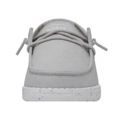 Wendy Youth Slub Canvas - Light Grey -Heydude Store 40143 007 WENDYYOUTHSLUBCANVAS LIGHTGREY LEFTFRONT 1