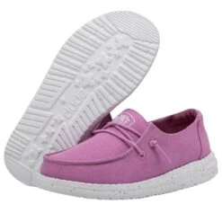 Wendy Youth Slub Canvas - Violet -Heydude Store 40143 508 WENDY YOUTH SLUB CANVAS VIOLET LEFT 3