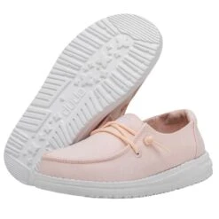 Wendy Youth Slub Canvas - Pink 10 Wendy Youth Slub Canvas - Pink -Heydude Store 40143 680 WENDY YOUTH SLUB CANVAS PINK LEFT 3
