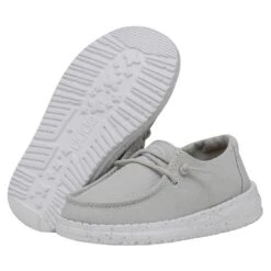 Wendy Toddler Slub Canvas - Light Grey 10 Wendy Toddler Slub Canvas - Light Grey -Heydude Store 40144 007 WENDYTODDLERSLUBCANVAS LIGHTGREY PAIRBOTTOM