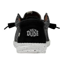 Wally Sox Stitch Wide - Black White -Heydude Store 40161 0YH WALLYSOXSTITCH BLACKWHITE LEFTBACK 1
