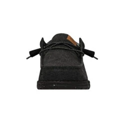 Wally Washed Canvas - Black/Black -Heydude Store FW23 M 40296 060 WALLY WASHED CANVAS BLACK BLACK LEFT FRONT
