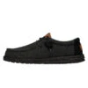 Wally Washed Canvas - Black/Black -Heydude Store FW23 M 40296 060 WALLY WASHED CANVAS BLACK BLACK LEFT PROFILE