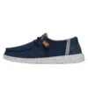 Wendy Washed Canvas - Navy -Heydude Store FW23 W 40297 410 WENDY WASHED CANVAS NAVY LEFT PROFILE