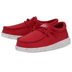 Heydude Hey Dude Wally Youth Slub Canvas Red